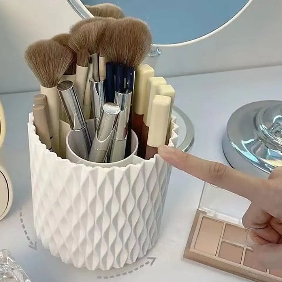 Makeup Bucket Organizer, Multifunctional Rotating Pencil Makeup Brush Holder, Hollow Multiuse Organizer, Non-slip Round Multi Grid Desktop Sundries Pencil Holder, Lipstick Eyebrow Pencil Holder, Desktop Makeup Brush Storage Bucket Makeup Bucket Organizer, Multifunctional Rotating Pencil Makeup Brush Holder, Hollow Multiuse Organizer, Non-slip Round Multi Grid Desktop Sundries Pencil Holder, Lipstick Eyebrow Pencil Holder, Desktop Makeup Brush Storage Bucket
